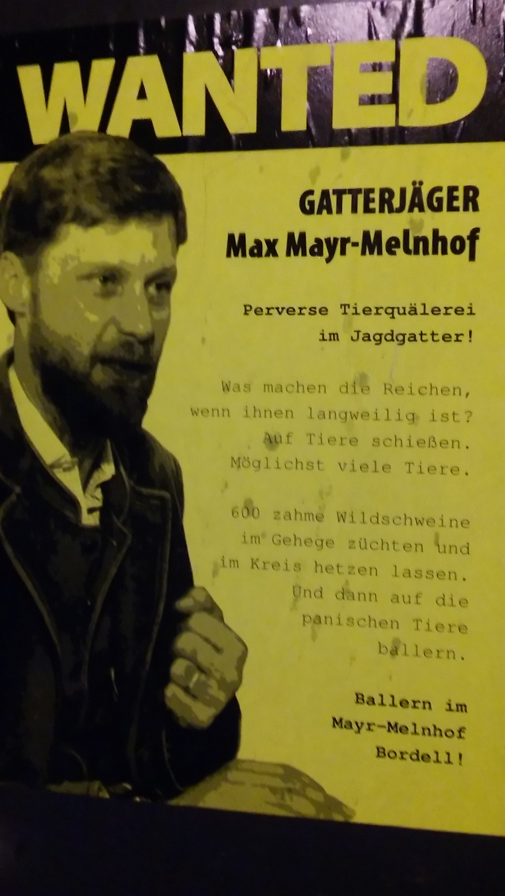 Privatanklage von Max Mayr-Melnhof gegen den VGT